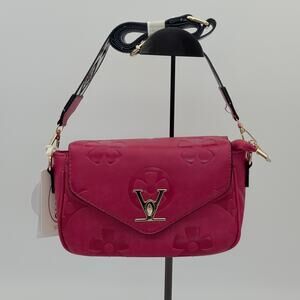 Risotto Fuchsia Floral Embossed Crossbody & Coin Purse